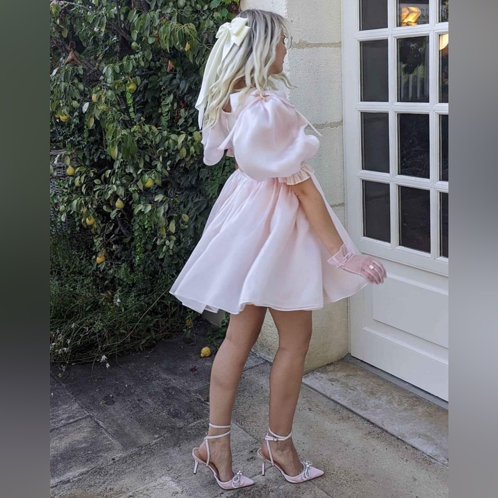 Selkie Peach Fuzz Davinci Puff Dress